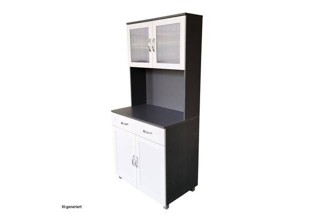 HTI-Living Küchenbuffet mit Glasteil Grau/Weiß Blanca
