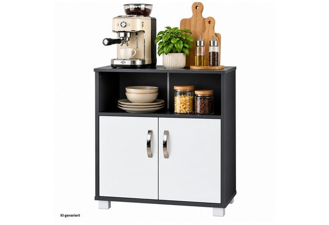 HTI-Living Küchenschrank Grau/Weiß Blanca
