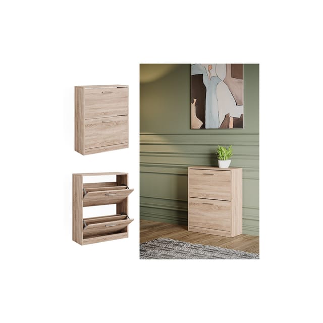 Vicco Schuhschrank Gizmo Eiche 59 x 73 cm 2 Fächer