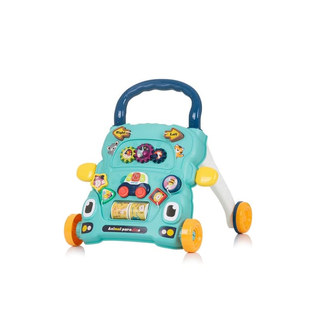 Chipolino Lauflernwagen lustige Tiere Musik Lichter Motorik Zahnräder Tasten blau