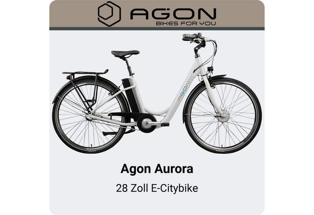 Agon Aurora 28 Zoll E-Bike 28 Zoll Citybike bis 115 km Damen Herren 150 - 175 cm Pedelec Elektrofahrrad 3 Gang und Beleuchtung StVZO