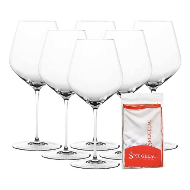 Spiegelau Burgundergläser + Poliertuch Hi-Lite 734 ml 6er Set