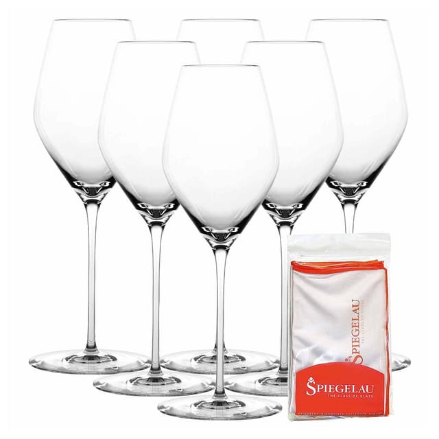 Spiegelau Champagnergläser + Poliertuch Hi-Lite 347 ml 6er Set