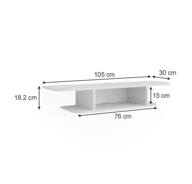 Vicco CD-Regal Lorio Weiß 105 x 18,2 cm offene Fächer