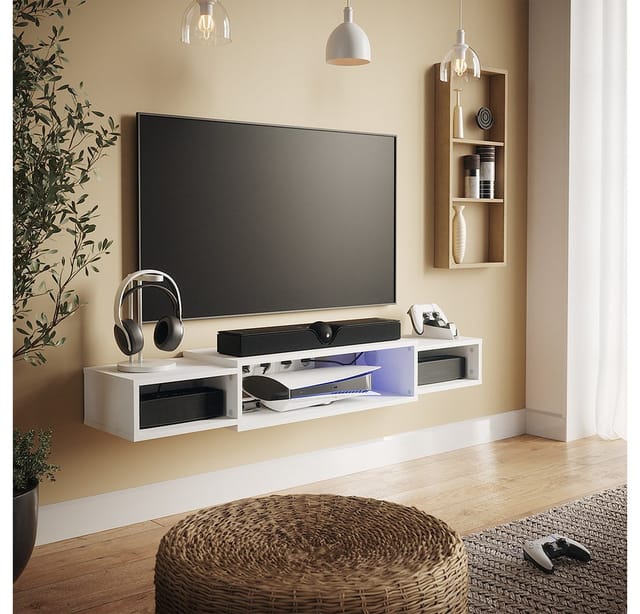 Vicco CD-Regal Nordic Weiß 140 x 20 cm offenes Regal