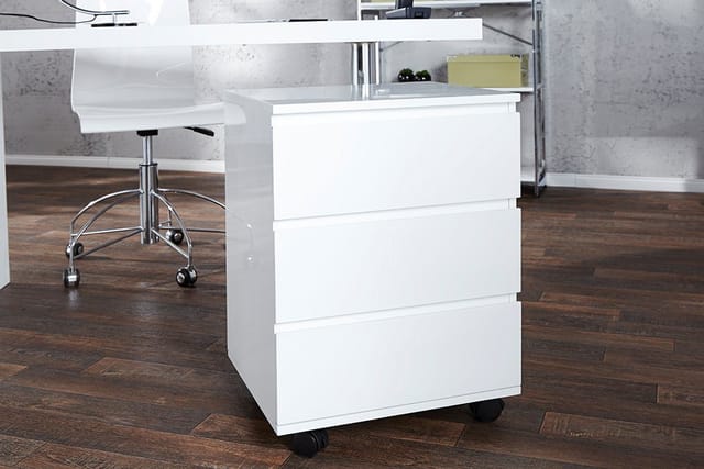 riess-ambiente Rollcontainer BIG DEAL - 45cm weiß Hochglanz 3 Schubladen modern