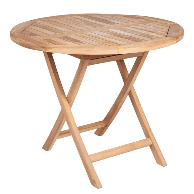 riess-ambiente Gartentisch EMPIRE TEAK - 90cm Teakholz rund klappbar Balkontisch Outdoor massiv
