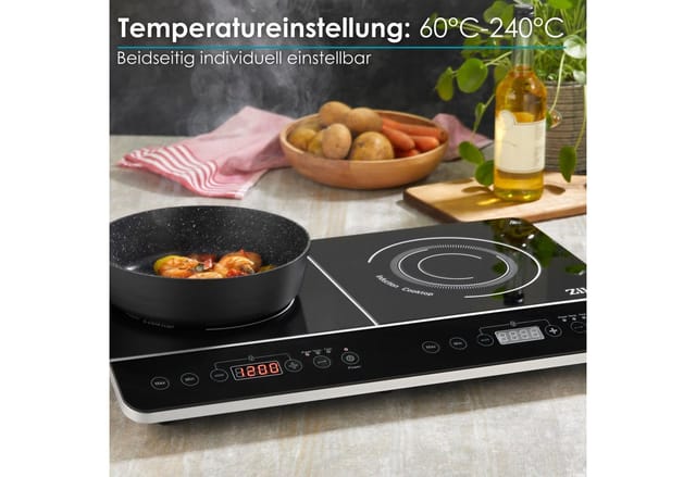 Zilan Doppel Induktionskochfeld 2 Platten Induktionskochfeld 3500W