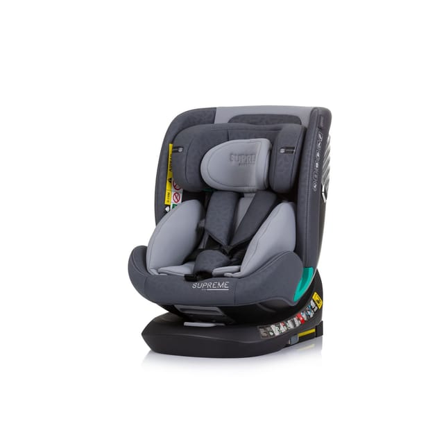 Chipolino i-Size Kindersitz Supreme (40-150 cm) verstellbar 360° drehbar Isofix grau