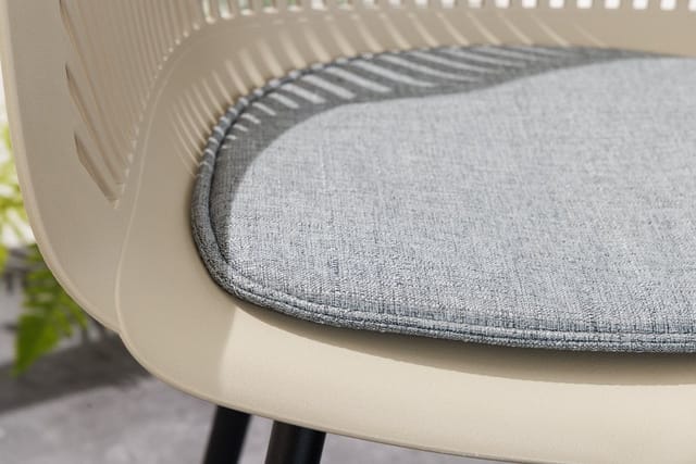 riess-ambiente Stuhl SIGNUM - modern greige schwarz Kunststoff Küchenstuhl Indoor Outdoor mit Armlehnen