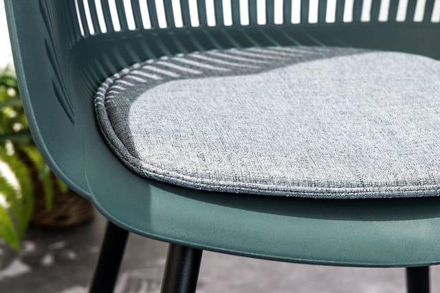 riess-ambiente Stuhl SIGNUM - modern salbei schwarz Kunststoff Gartenstuhl Indoor Outdoor mit Armlehnen