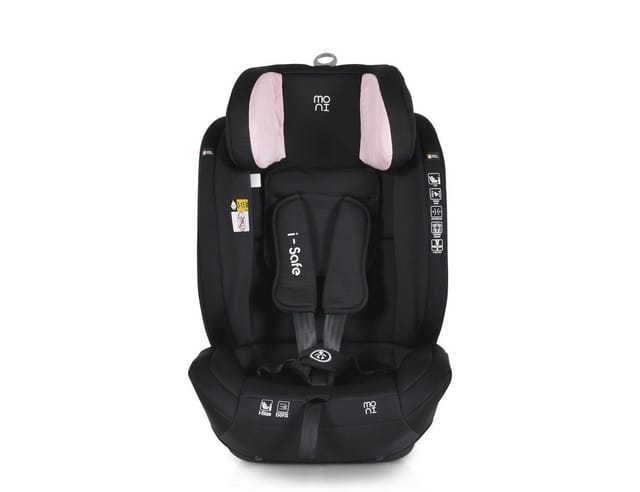 Moni Kindersitz i-Size i-Safe (76-150cm) Isofix, Top Tether, 13-fach verstellbar rosa