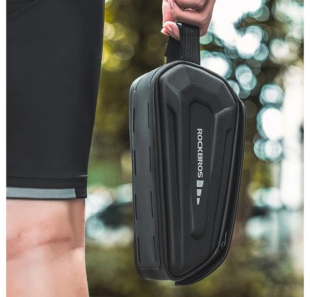 Wasserdichte Rahmen-Fahrradtasche mit Telefonabdeckung – Schwarz