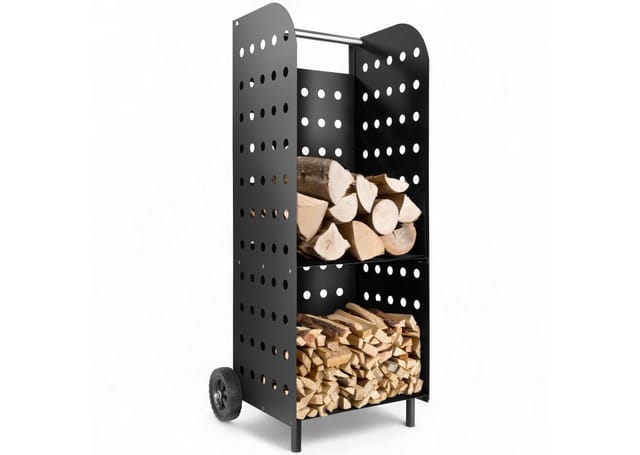tectake® Holzwagen, aus Stahl, zusätzlicher Boden , 53,5 x 41 x 112 cm