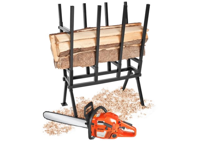 tectake® Holzsägebock, aus lackiertem Stahl, Belastbarkeit 400 kg, 76 x 53 x 102 cm