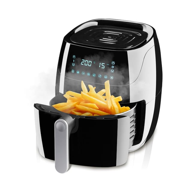 tectake® Heißluftfritteuse, 4,3 l, Timer und Temperatursteuerung, SGS-Zertifikat, inklusive Rezeptheft