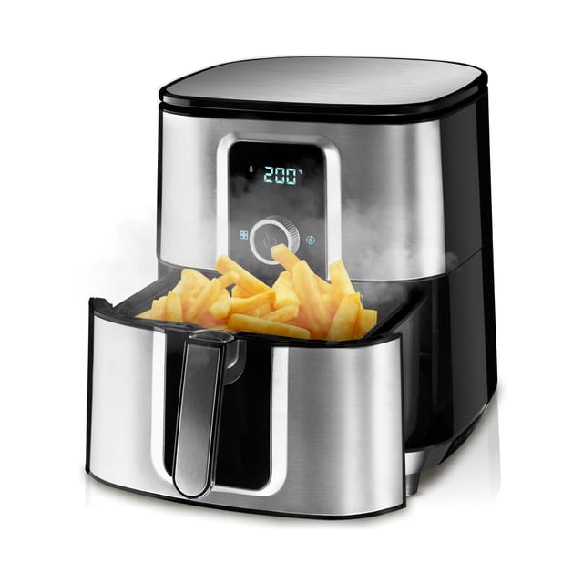 tectake® Heißluftfritteuse, 10,2 l, 1800 W, Timer und Temperatursteuerung, SGS-Zertifikat, inklusive Rezeptheft