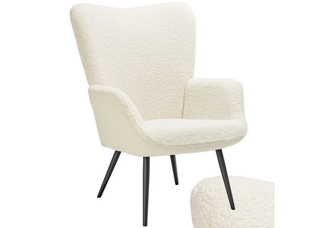 tectake® Sessel, gepolstert, runde Stahlbeine, 72 x 76 x 100,5 cm