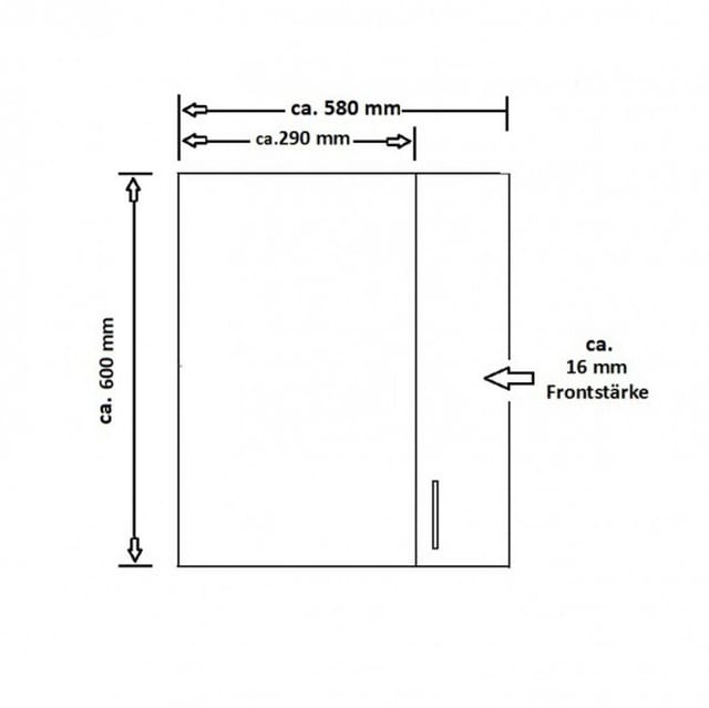Küchen Eckhängeschrank 58x58 cm für das Modell „Dave 240 Eiche Sonoma Trüffel