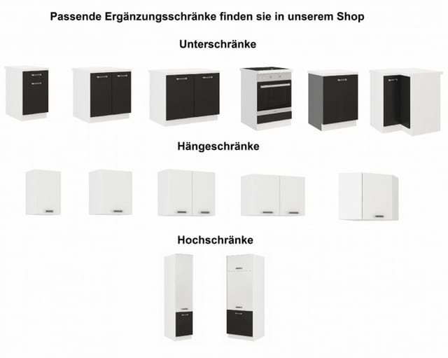 Küchen Gerätehochschrank 60 cm für das Modell „Omega 240 Schwarz + Weiss