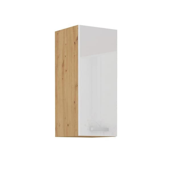 Hängeschrank 30 cm Eiche Artisan + Weiß Hochglanz Küchenzeile Küchenblock Küche