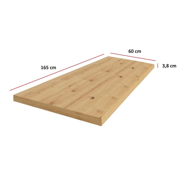 Küchen Arbeitsplatte 165cm 38 mm Küchenzeile Küchenblock Eiche Artisan Eko Stilo