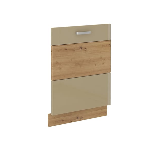 Frontblende vollintegrierten Geschirrspüler 60 Eiche Artisan + Cappuccino Glanz