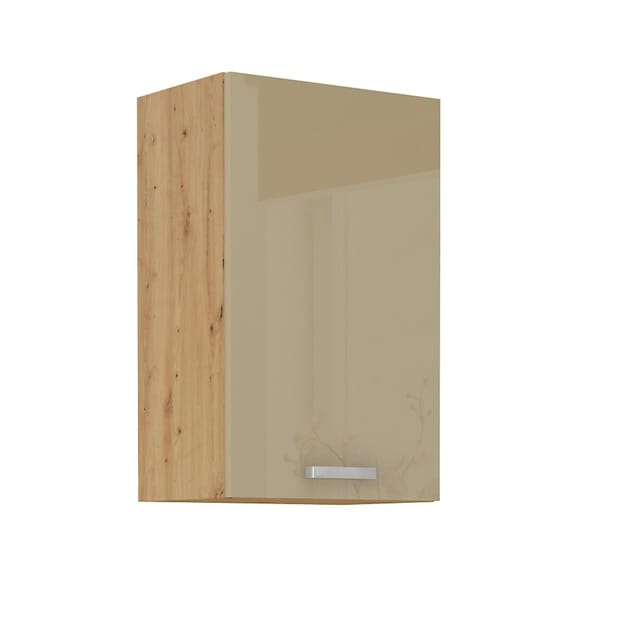 Hängeschrank 50 Eiche Artisan Cappuccino Hochglanz Küchenzeile Küchenblock Küche