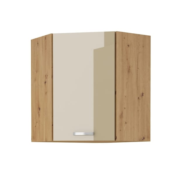 Eckhängeschrank 60x60 Eiche Artisan Cappuccino Hochglanz Küchenzeile Küchenblock