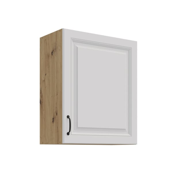 Hängeschrank 60 cm Stilo Weiss + Eiche Artisan Küchenzeile Küchenblock Küche