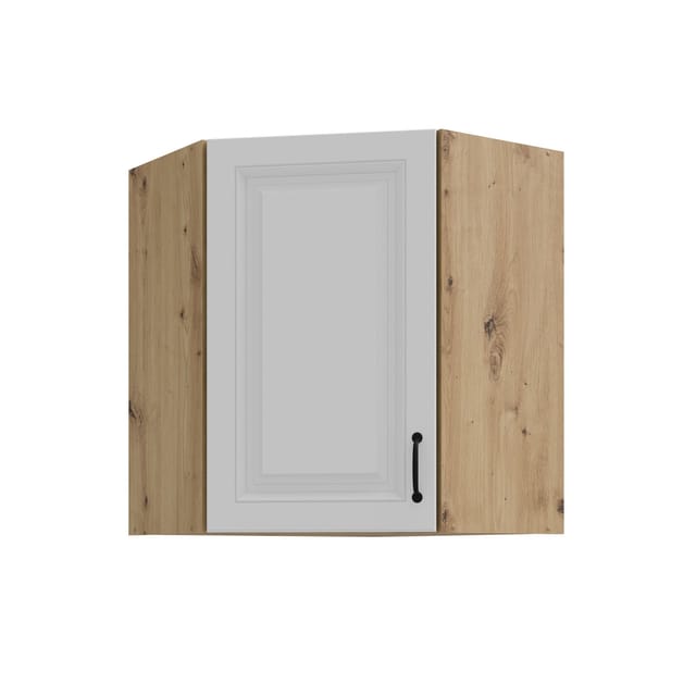Eckhängeschrank 60x60 cm Stilo Weiss Eiche Artisan Küchenzeile Küchenblock Küche