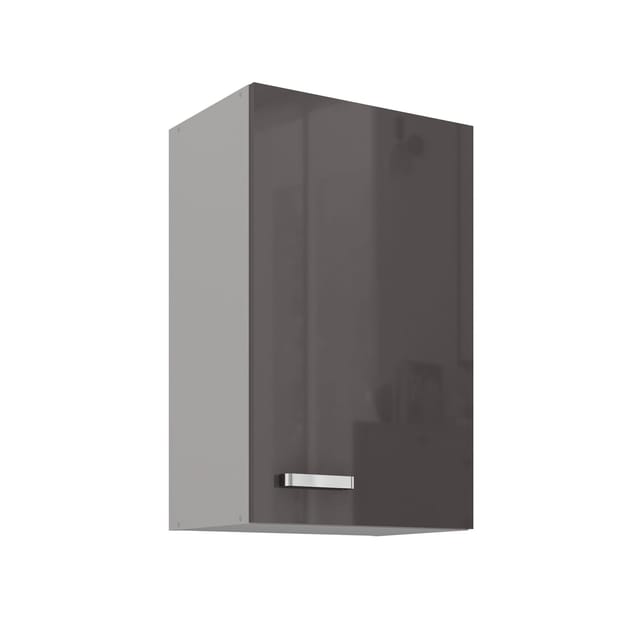 Küchen Hängeschrank 45 Hochglanz Grau Küchenzeile Küchenblock Küche Grey Bianca