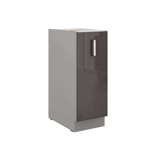 Küche Bianca Grey Hochglanz Grau Unterschrank 30 cm Schrankauszug Küchenschrank