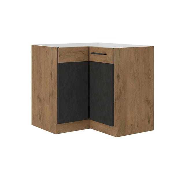Vigo Eckunterschrank 90x90 cm Eiche Lancelot Matera Grau Küchenzeile Einbauküche