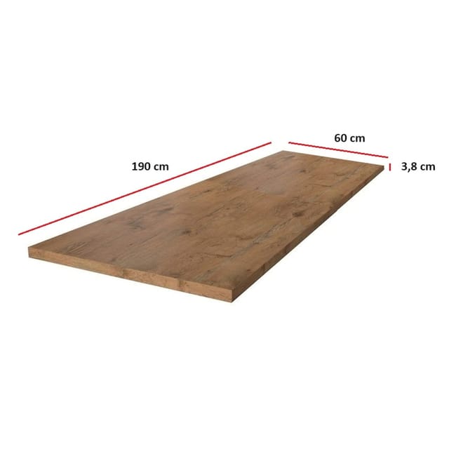 Arbeitsplatte 190 cm 38 mm Küchenzeile Küchenblock Eiche Lancelot Küche Vigo