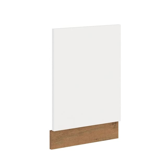 Küche Vigo Frontblende Geschirrspüler integriert 45 cm Eiche Lancelot Weiß Glanz