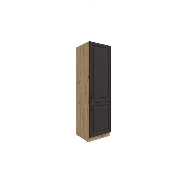 Küchen Hochschrank 60 cm Stilo Grau + Eiche Artisan Küchenzeile Küchenblock