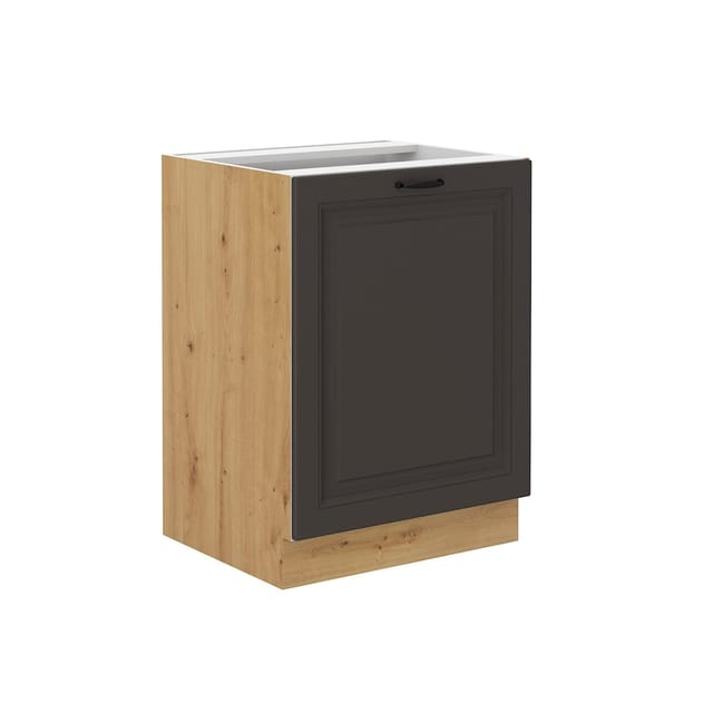 Unterschrank 60 cm Stilo Grau + Eiche Artisan Küchenzeile Küchenblock Küche
