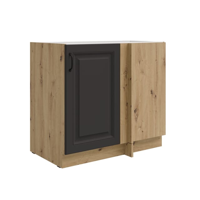 Eckunterschrank 105cm Stilo Grau Eiche Artisan Küchenzeile Küchenblock Küche