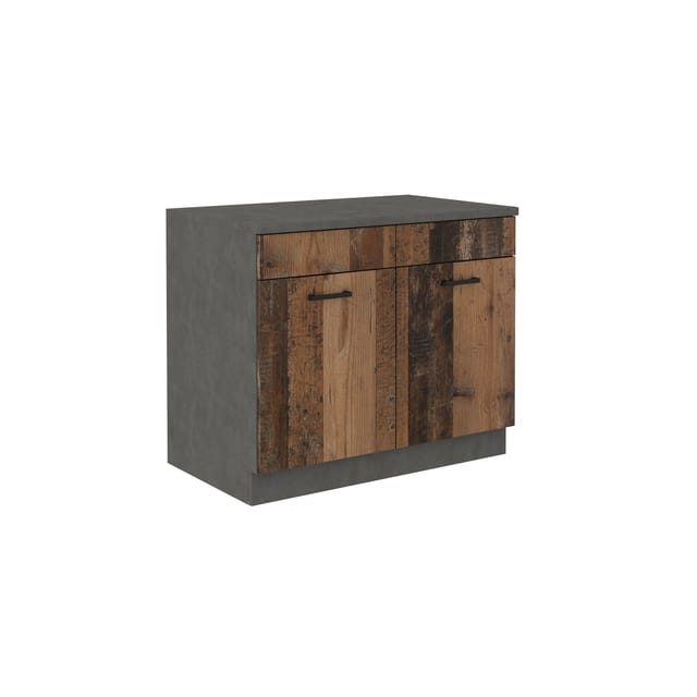 Spülenschrank Buffet Küche Mario 100 Küchenzeile Einbauküche Old Wood Matera