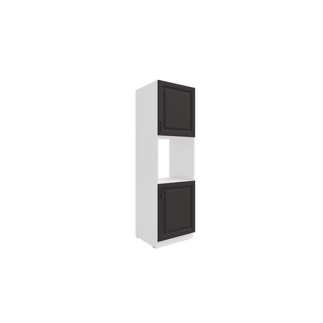 Küchen Backofen Hochschrank 60 cm Stilo Grau + Weiss Küchenzeile Küchenblock