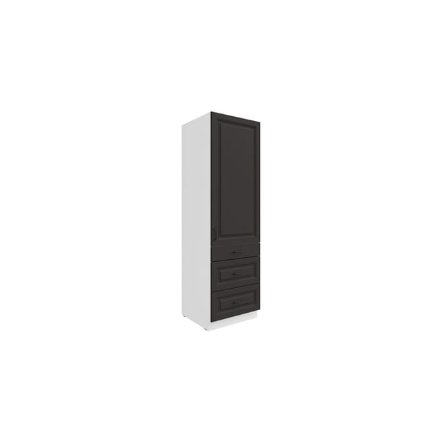 Küchen Hochschrank 60 cm Stilo Grau Weiss Küchenzeile Küchenblock mit Schubladen