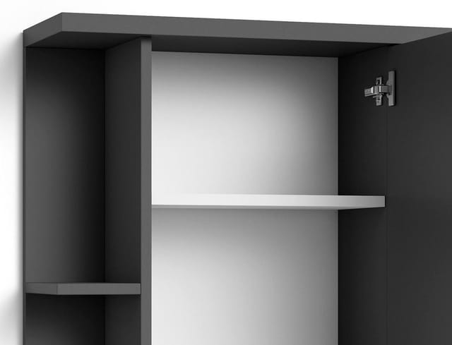 byLIVING Spiegelschrank NEBRASKA, Breite 60 cm, anthrazit, seitliche Ablagen