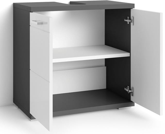 byLIVING Waschbeckenunterschrank NEBRASKA, Breite 60 cm, anthrazit/weiß