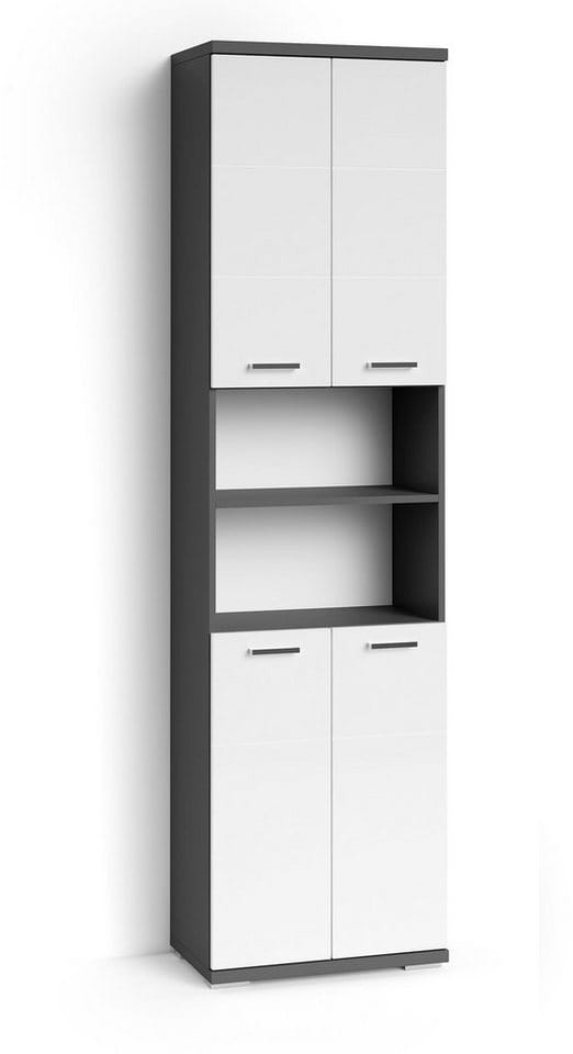 byLIVING Badezimmer Hochschrank NEBRASKA, Breite 50 cm, anthrazit/weiß