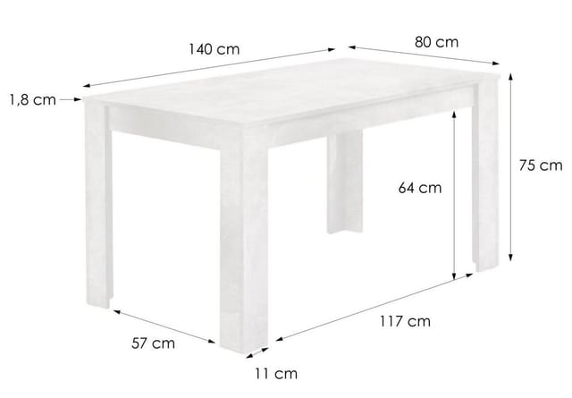byLIVING Esstisch NEPAL, Breite 140 cm, Light Atelier (Beton-Optik)