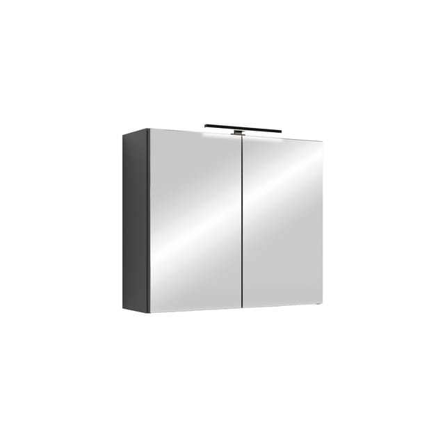 byLIVING Spiegelschrank SPREE, Breite 70 cm, anthrazit, LED Beleuchtung
