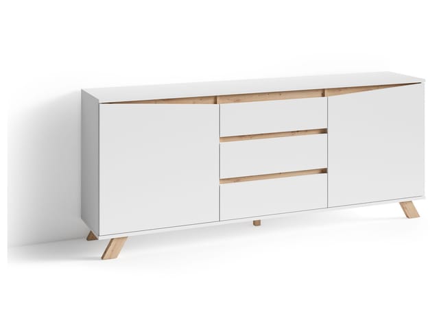 byLIVING Sideboard VALENTIN, Breite 180 cm, weiß/Artisan Eiche (Eiche-Optik)