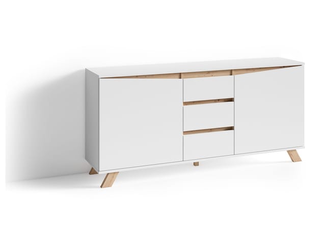 byLIVING Sideboard VALENTIN, Breite 160 cm, weiß/Artisan Eiche (Eiche-Optik)