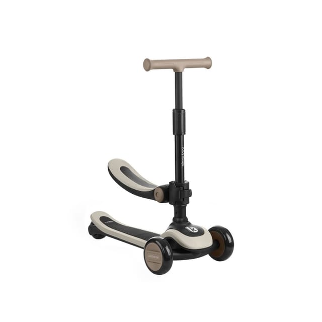 Kikkaboo Kinderroller 2 in 1 Treo Laufrad, Sitz, faltbar, Lenkerhöhe verstellbar beige